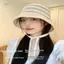 PNPIA- Mũ lưu vực sọc sẵn sàng đi biển mùa hè có thể gập lại với tấm che nắng dệt kim thoáng khí