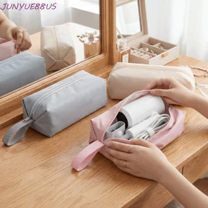 Túi đựng máy sấy tóc JUNYUE88US, Túi đựng sắt uốn cong dung tích lớn màu trơn, chống bụi chống nước có tay cầm Hộp đựng sắt uốn cong du lịch
