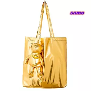 Túi Tote SAMO, Túi Mua Sắm Gấu Hoạt Hình Chống Thấm Nước Có Thể Tái Sử Dụng, Túi Đựng Hàng Tạp Hóa Dung Tích Lớn Có Thể Gập Lại Dễ Thương