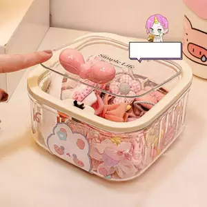 Hộp sắp xếp phụ kiện trong suốt Hộp lưu trữ đa chức năng cho dây buộc tóc Trang sức Phòng tắm Máy tính để bàn có sắp xếp lưu trữ