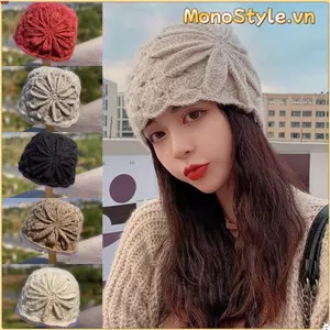 MONOSTYLE Mũ Ngón Chân từ len dệt kim hoa ren retro, nhỏ gọn và thoáng khí