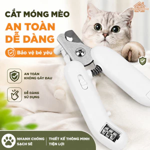 Kìm cắt móng thú cưng đèn LED soi mạch máu khóa an toàn cắt mài 2 trong 1 phù hợp chó mèo mọi giống