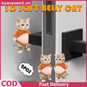 XUAN Cat 3D Bụng Stiers Silicon Mềm Cho Vỏ Điện Thoại Trang Trí Xe Hơi Trẻ Em Sinh Nhật Ủng Hộ Lễ Hội Tiếp Liệu Phụ Kiện VN