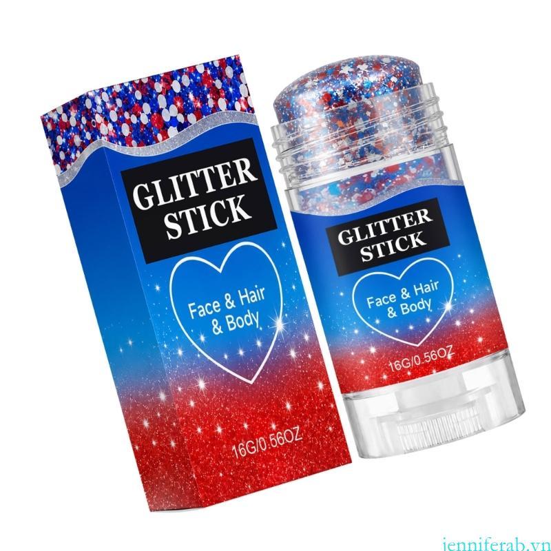Jenniferferab Trang Điểm Tiệc Lấp Lánh Dính Đỏ Xanh Bạc Trắng Nhỏ Gọn Mặt Tóc Cơ Thể Shimmers