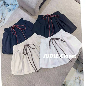 Chân Váy Xoè nữ chất Thô Kaki,Chân Váy Tenis Cạp Chun Dây Rút Vằn (có quần bảo hộ) JUDIE.Closet
