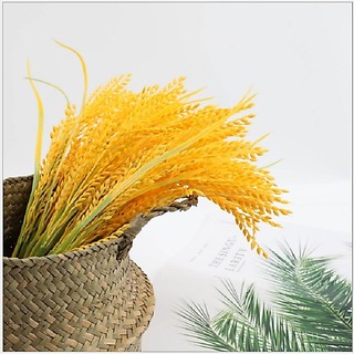 Hoa giả - Bông lúa giả Lucas 40cm cành 3 nhánh trang trí giống thật