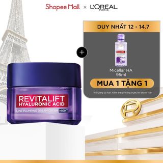 Kem dưỡng ban đêm ngừa rãnh nhăn nông, chống lão hóa Revitalift HA Line Plumping Dream Cream L'Oréal Paris 50ml