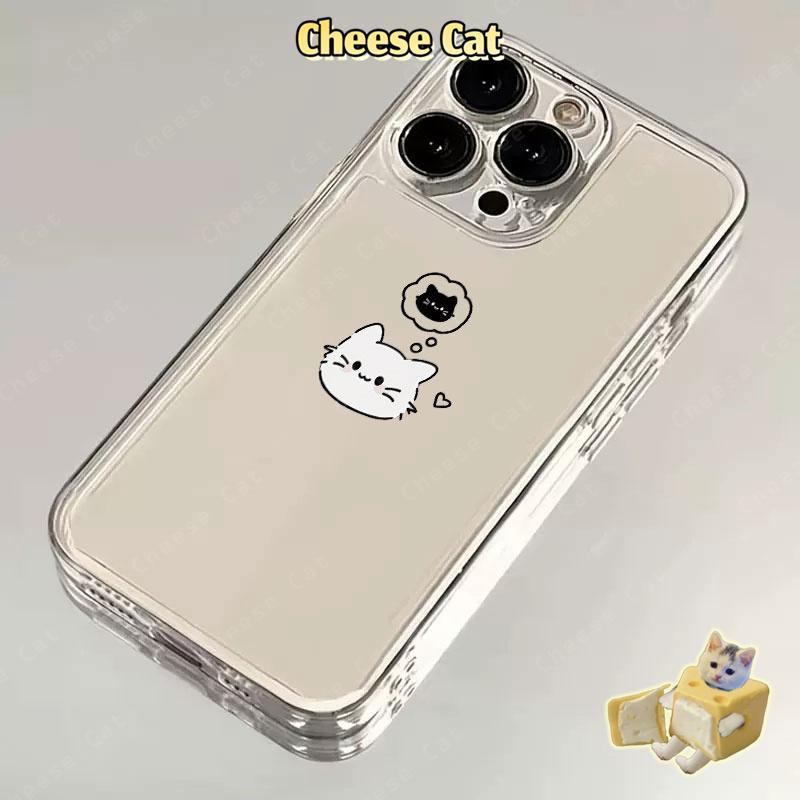 Ốp Lưng Điện Thoại Mèo Thiếu Cá Cho iPhone 16 17 14 15 Pro Max Xs Max XR 13 11 12 7 8 Plus Ốp điện thoại TPU trong suốt