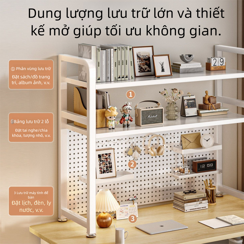 Kệ Pegboard Để Bàn Nhiều Tầng, Giá Sách & Sắp Xếp Đồ Dùng Học Tập, Văn Phòng, Máy Tính, Kệ Trưng Bày Gọn Gàng | BigBuy360 - bigbuy360.vn