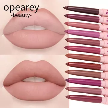 Bút chì viền môi OPEAREY, Bút chì lót môi mờ chống dính chống thấm nước, Thiết kế có thể thu vào chống nhòe Bút son môi lâu trôi dành cho nữ