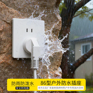 Ổ cắm điện chống thấm nước gắn tường loại 86, ổ cắm thông minh cho nhà vệ sinh, chống nước bắn cho nhà bếp và phòng tắm, phích cắm điện năm lỗ chống giật điện.