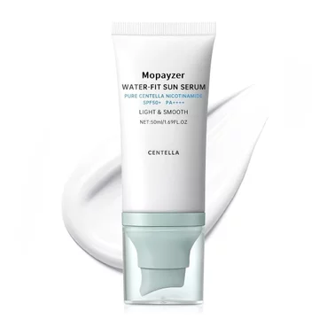 Kem chống nắng Centella SPF 50, Kem chống nắng Hyalu Cica cho mặt, Chống tia cực tím mạnh Chống nước Không có hạt trắng, Kem chống nắng mặt Madagascar không dầu, Serum chống nắng Water Fit (Xanh 1)