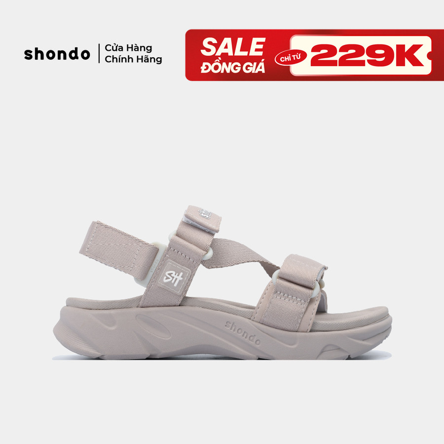Giày sandal nam nữ Shondo F8 Ver.2 màu nâu