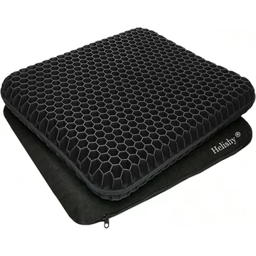 Egg Gel Seat Cushion, Breathable Gel Cushion Chair Pads with Non-Slip Cover for Home Office Car Wheelchair, Honeycomb Design Egg Seat Cushion As Seen On TV (Black)