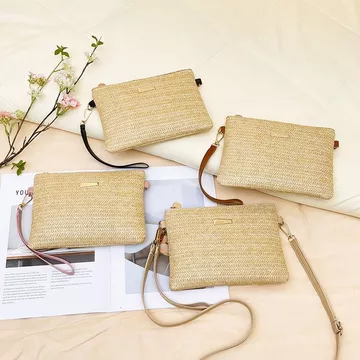 Women's Woven Straw Shoulder Bag