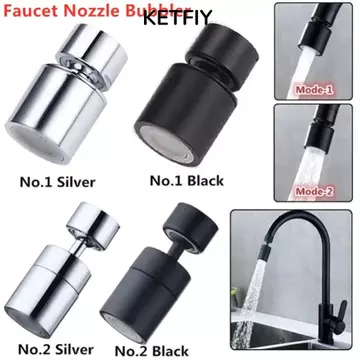 Máy sục khí vòi nước KETFIY, 360° Bộ lọc đầu phun vòi 2 chế độ quay, Vòi phun nước đa năng Vòi phun nước Vòi phun bong bóng nhà bếp