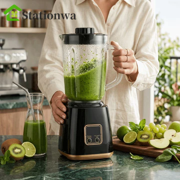 Máy xay sinh tố Mini STATIONWA, Máy làm mịn lưỡi dao bằng thép không gỉ 304 không dây, Máy xay sinh tố cầm tay dung tích lớn 750ml Dung tích lớn Nhỏ gọn Nhẹ Hoạt động bằng một chạm Máy xay sinh tố cầm