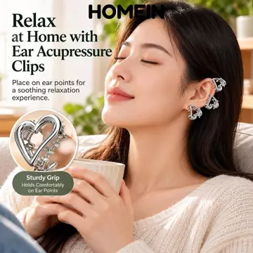 HOMEIN 6 Kẹp bấm huyệt tai, Kẹp bấm huyệt tai hình trái tim hàm răng, Kẹp bấm huyệt tai loại móng vuốt nhẹ Kẹp bấm huyệt tai loại móng vuốt nhẹ Sử dụng trong gia đình
