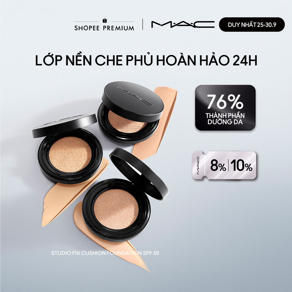 Phấn nước MAC Studio Fix Longwear Cushion Foundation SPF 50/PA+++| Phấn nước che phủ hoàn hảo 24H