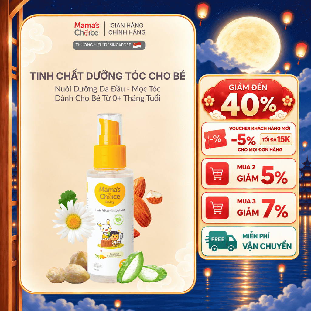 Tinh Chất Dưỡng Tóc Cho Bé Mama's Choice 100ml - Lành Tính, Kích Mọc Tóc Khỏe, Giảm Khô Ngứa Da Đầu Từ 0 Tháng Tuổi