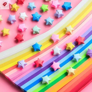 ALIK 540 Tờ Giấy Origami Ngôi Sao Giấy Gấp Nhiều Màu Sắc Ngôi Sao May Mắn Origami Ngôi Sao Dải Giấy Cho DIY Tay Giấy Nghệ Thuật Thủ Công VN