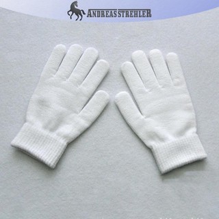 Onetimingfine Găng tay dệt kim mùa đông dày, full ngón, giữ ấm cho nam nữ, cặp đôi, đi xe đạp