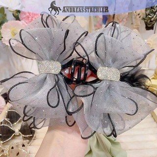 Onetimingfine Phong Cách Hàn Quốc Lưới Nơ Kim Cương Giả Vuốt Tóc Vintage Thanh Lịch Kẹp Tóc Kẹp Tóc Cho Nữ Thời Trang Phụ Kiện Tóc VN
