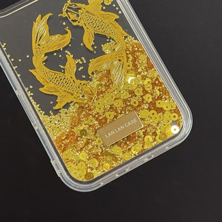 Phong Cách Trung Hoa Vàng Cá Chép Cá Lấp Lánh Kim Sa Lấp Lánh Kim Sa Lấp Lánh Trong Suốt Acrylic Ốp Lưng Điện Thoại iPhone 17Promax 17Pro 17Pro 11 12 13 14 15 16 Pro Max 15Plus Vỏ Di Động