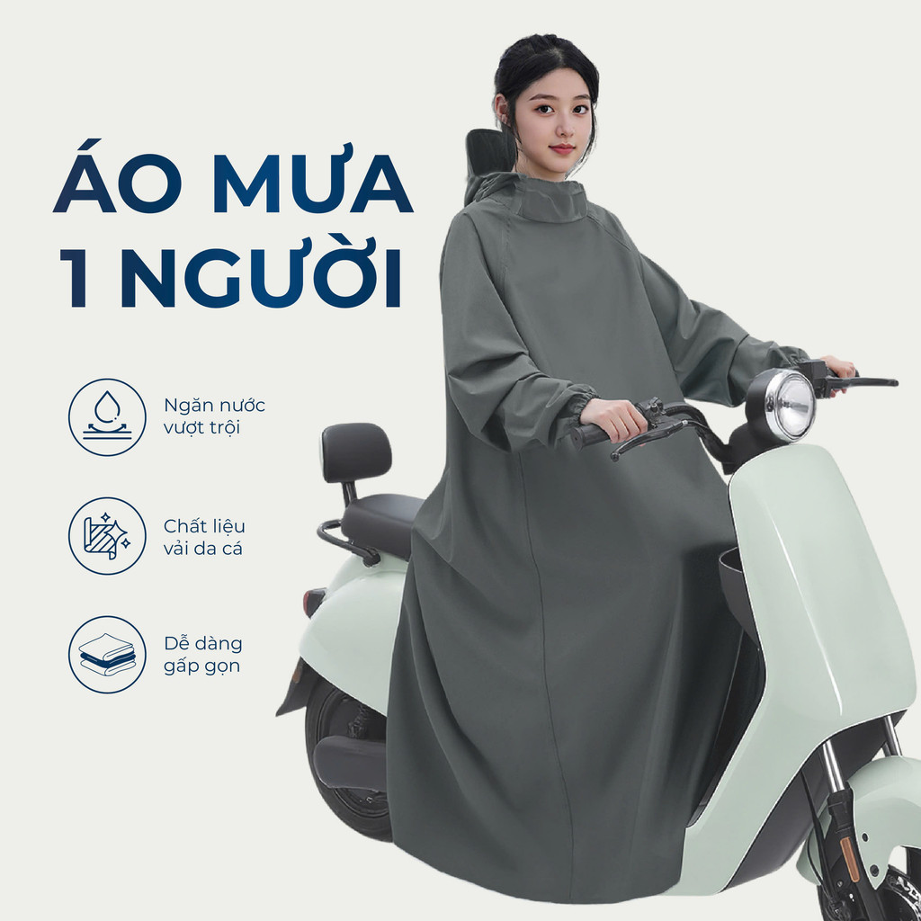 Áo mưa bít LADICARE Loại Tốt – vải da cá chống thấm nước tốt, phù hợp cho nam nữ đi xe máy