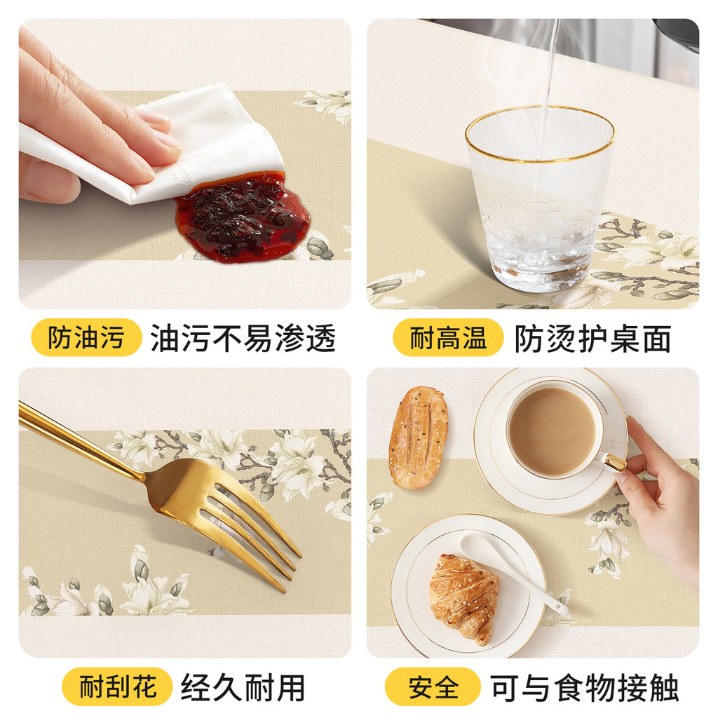 Khăn trải bàn họa tiết cổ điển Pháp | Vải cotton linen màu kem vàng, phong cách châu Âu sang trọng, dễ giặt, trang trí bàn ăn, bàn trà