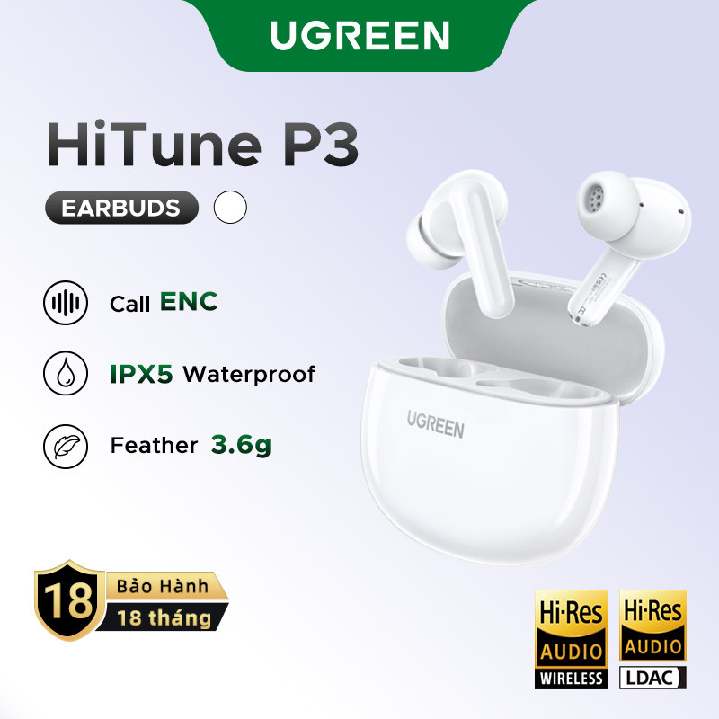 Tai nghe Bluetooth 5.4 Ugreen HiTune P3 | Sử dụng lên đến 28h | Kháng nước IPX5 | Bảo hành 18 tháng | có độ trễ thấp | BigBuy360 - bigbuy360.vn
