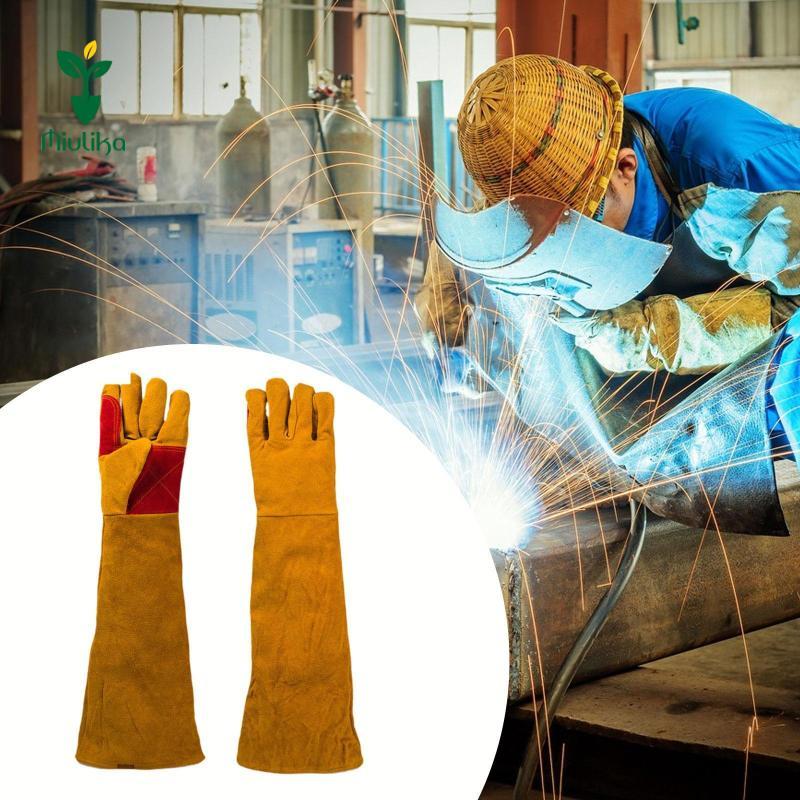 Găng tay hàn chịu nhiệt, chống cháy dài tay, dùng cho lò sưởi, nướng, làm vườn