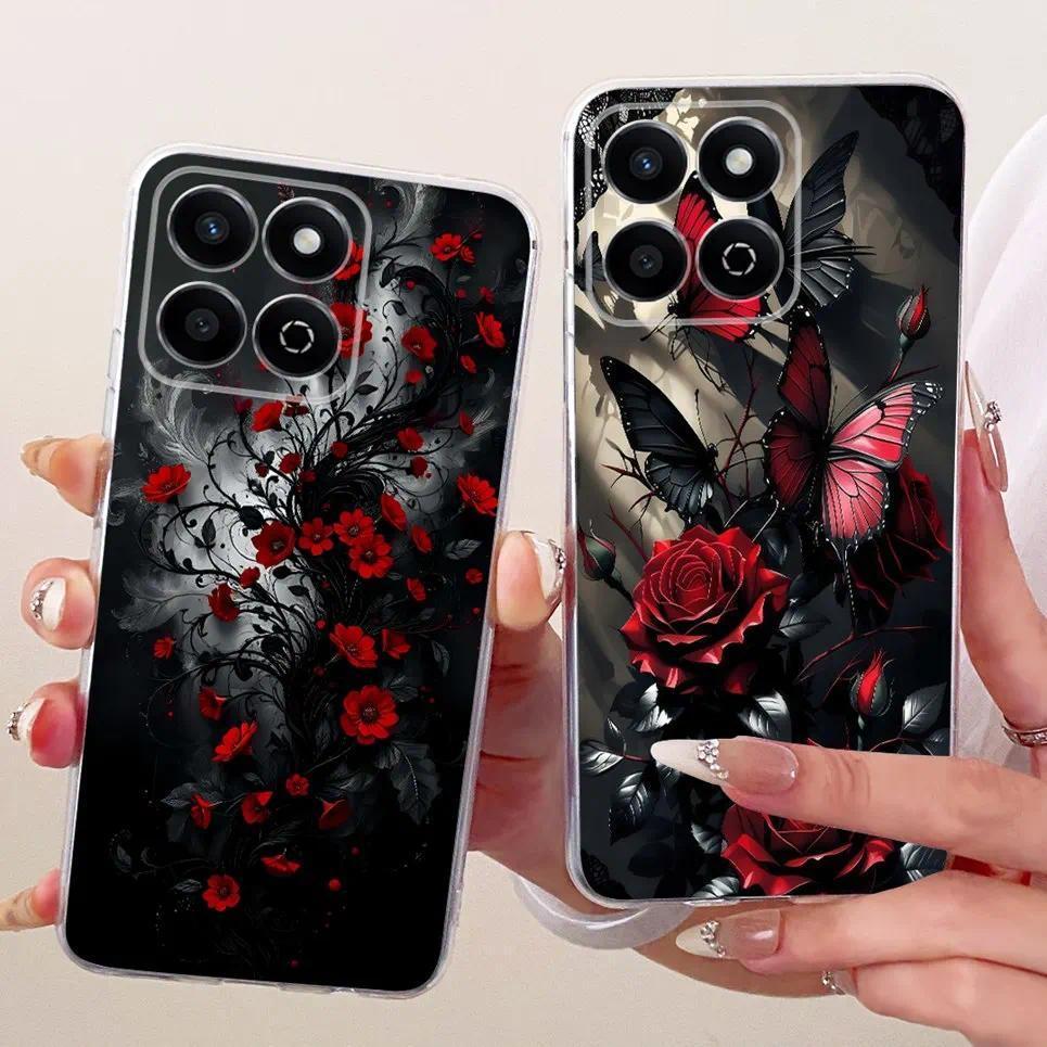Dành Cho Honor X7C 4G / Honor 200 Vỏ Điện Thoại Thông Minh Nhiều Màu Sắc Butterflu Hoa Nơ Nữ Tính Mềm TUP Vỏ Silicon Trong Suốt