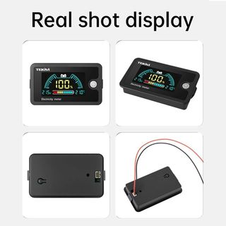 EARTHLYCO 1 Cái Chỉ Báo Dung Lượng Pin, Có Báo Động Nhiệt Độ LiFePO4 Đồng Hồ Đo Điện Pin Lithium Axit Chì, Đồng Hồ Đo Pin Màn Hình LCD DC8-100V Cho Dụng Cụ Ô Tô