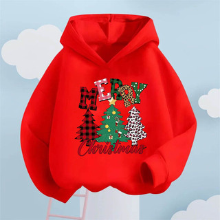 Áo Hoodie trẻ em họa tiết cây thông Noel sáng tạo Áo Hoodie ấm áp cho bé trai và bé gái