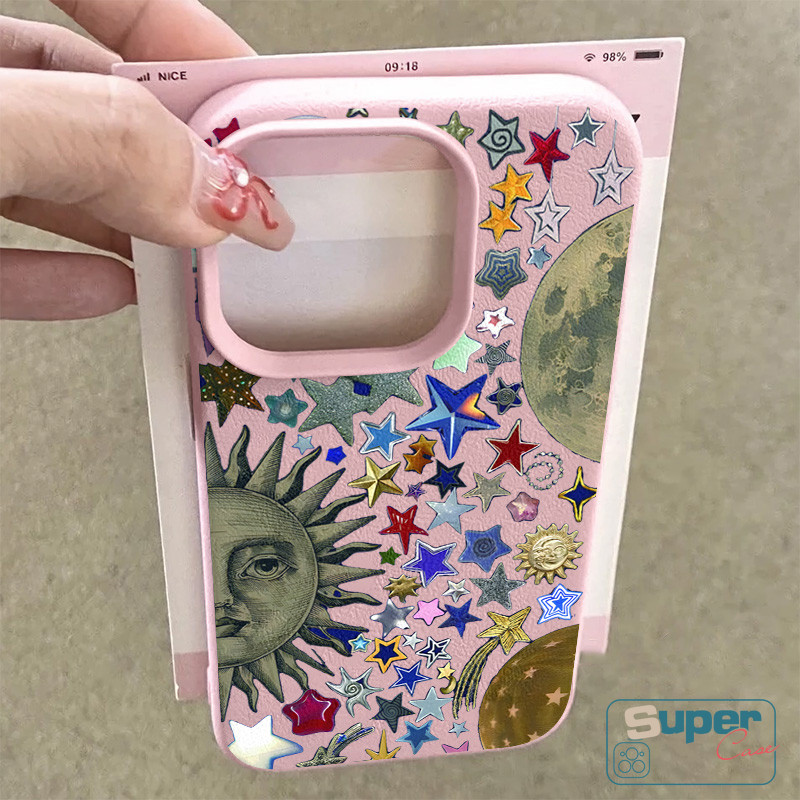 Ốp Lưng Tương Thích Cho IPhone 15 16 11 17 13 14 12 Pro Max 16 13 15 17 12 14 Pro 16 14 14 15 Plus XR X XS Max Thời Trang Mặt Trời Sang Trọng Mặt Trăng Nhiều Màu Sắc Ngôi Sao Bìa Mềm