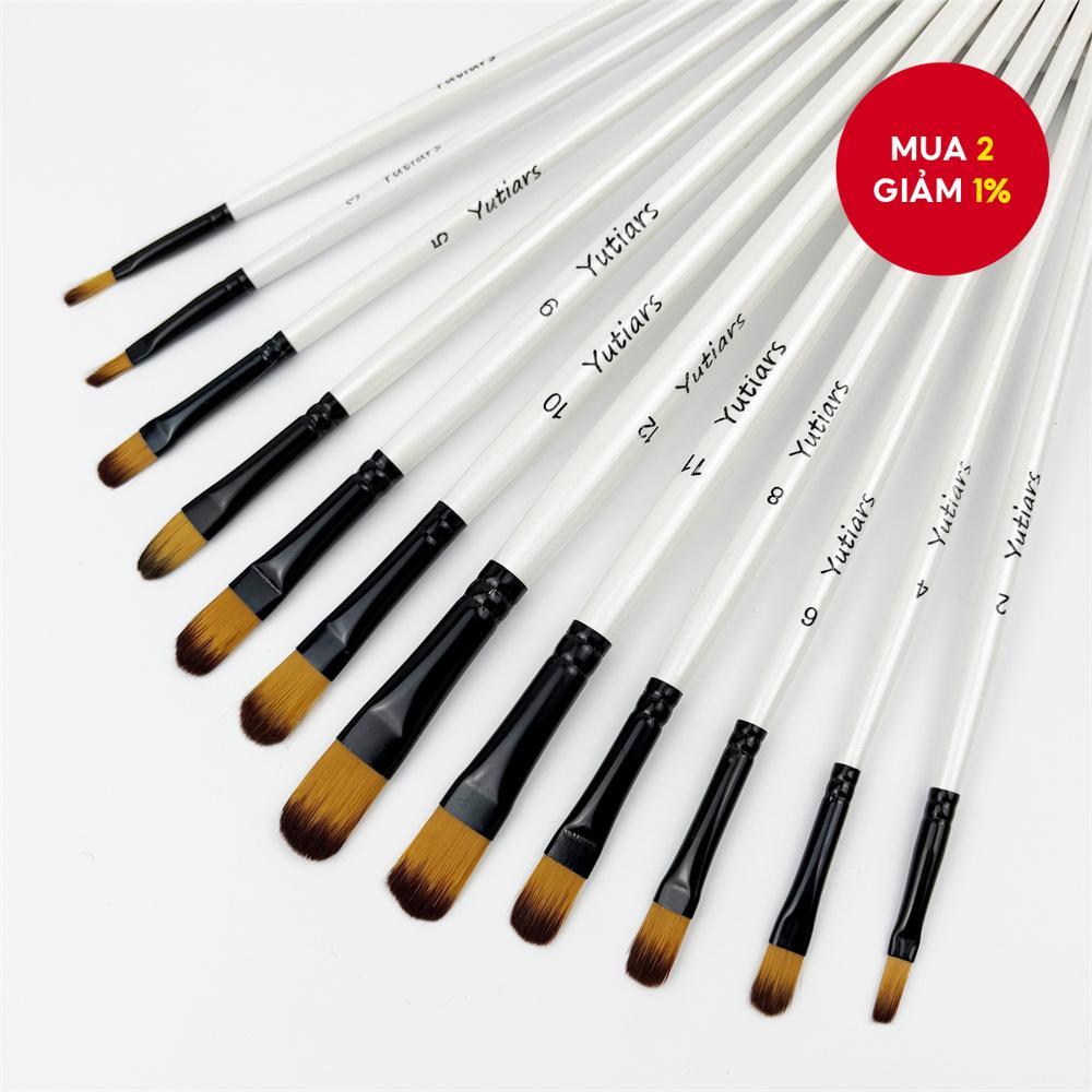 Bộ cọ Filbert 12 chiếc, Cọ nghệ sĩ cho sơn acrylic, sơn dầu, màu nước ...