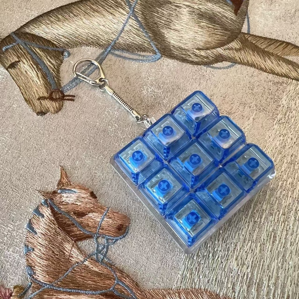 9 Phím Bàn Phím Cơ Fidget Móc Khóa Thư Giãn DIY Bàn Phím Pinch Đồ Chơi Nhấn Căng Thẳng Lo Âu Giảm Đồ Chơi Móc Khóa