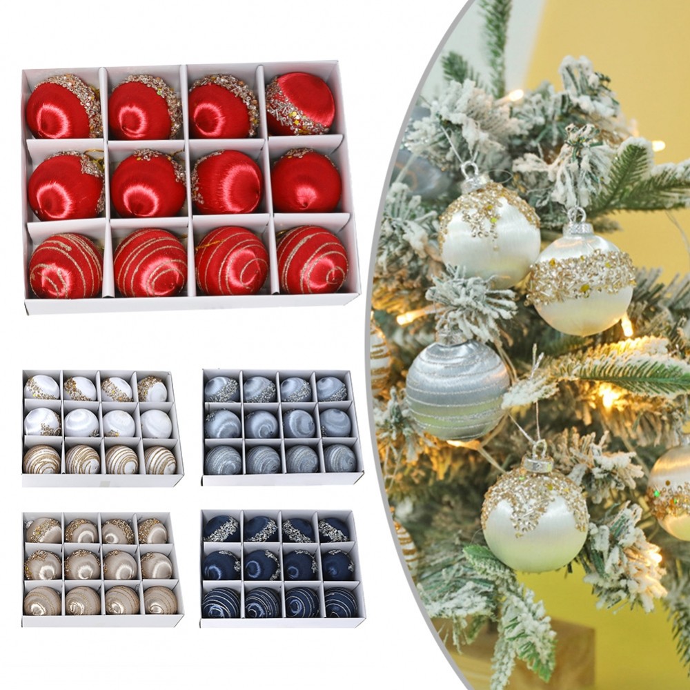 Quả bóng Giáng sinh Nhiều công dụng Gói 12 đồ trang trí dây lụa cho cây thông Noel