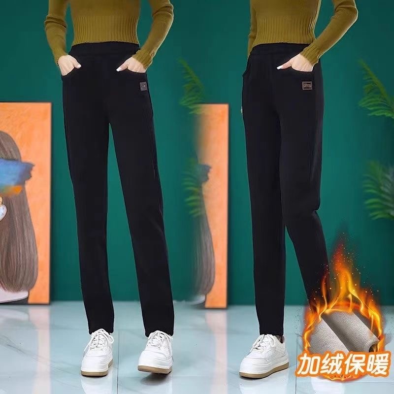quần giữ nhiệt nữ Quần thường ngày thu đông mới, ấm áp, chất nhung dày cao cấp, ôm body
