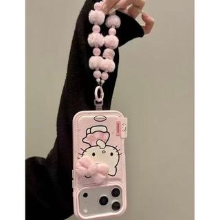 Ốp điện thoại nơ ba chiều hình mèo KT màu hồng dễ thương cho iPhone17 Pro Max 16 15 14 13 Pro Max bảo vệ camera chống sốc chống rơi mặt sau cứng