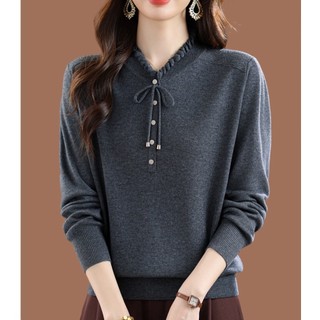 Áo len nữ dáng rộng phong cách Hàn Quốc, phù hợp cho mùa thu