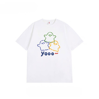 HIIXIIVI Mới Phong Cách Hàn Quốc In Hình Độc Đáo Áo Thun Cotton Thời Trang Oversize Áo Thun Tay Ngắn Nữ Quần Áo Rời Cổ Tròn Top Lives M763