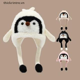 THI Hoạt Hình Ngọt Ngào Dễ Thương Chim Cánh Cụt Tai Mũ Mùa Đông Ngoài Trời Ấm Áp Dày Sang Trọng Chống Gió Mềm Áo Chui Đầu Mũ Trẻ Em Quà Tặng VN