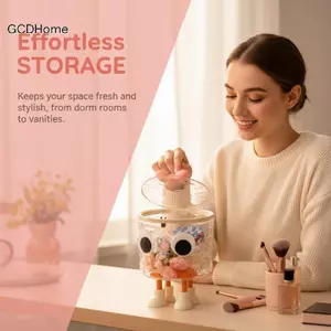 GCDHome Hộp Bảo Quản Nhựa Trong Suốt Đa Năng Sắp Xếp Cho Bảng Trang Điểm Sản Phẩm Phòng Tắm Đồ Dùng Để Bàn HOT