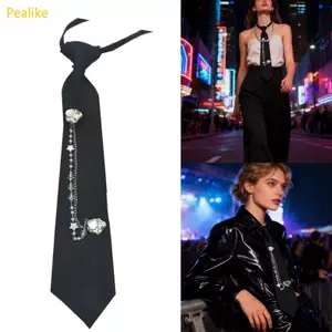 Pealike Jk Đồng Phục Đen Dây Xích Kim Loại Bướm Cổ Nhật Bản Jk seifuku Cosplay Dây Buộc Trước Nữ Sinh JK Phù Hợp Với Cổ