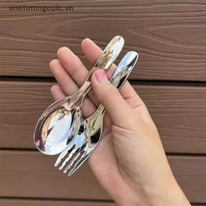 VFZ Thép Không Gỉ Thìa Tròn Lưới Đỏ Vàng Bữa Tối Tay Cầm Dài Khuấy Món Tráng Miệng Thìa Cho Phụ Kiện Nhà Bếp Tiện Ích OTE