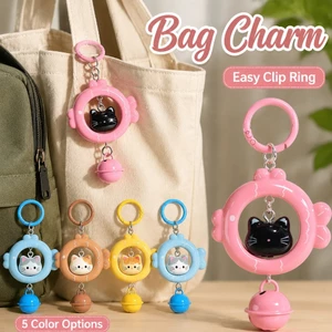 Mặt dây chuyền chuông mèo màu thực tế quyến rũ mèo 3D với phụ kiện treo đầy màu sắc để trang trí túi mua
