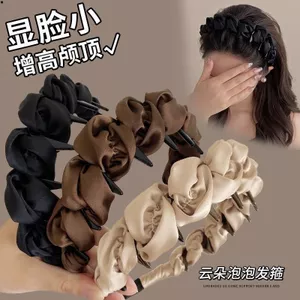 Hàng mới về❤❤❤ 2026 Băng Đô Người Lớn Đầu Lâu Cao Satin Bong Bóng Băng Đô Nữ Dopamine Tinh Tế Đám Mây Mặc Bên Ngoài Băng Đô Chống Trơn Trượt