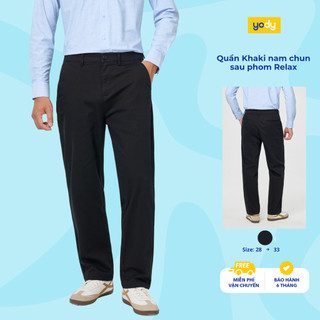 [BST EASY OFFICE] Quần Kaki nam  YODY phối chun sau linh hoạt, phom Relax thoải mái TRA MCCH26A004